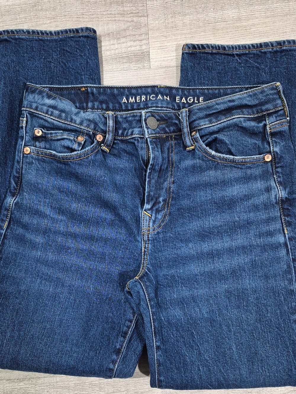 American Eagle Airflex+ Men’s Classic Straight Jeans - Dark Blue